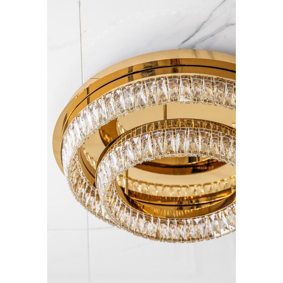 Crystal, gold, designer, exclusive ceiling lamp in a modern style, round, ring, ceiling lamp BELLINI