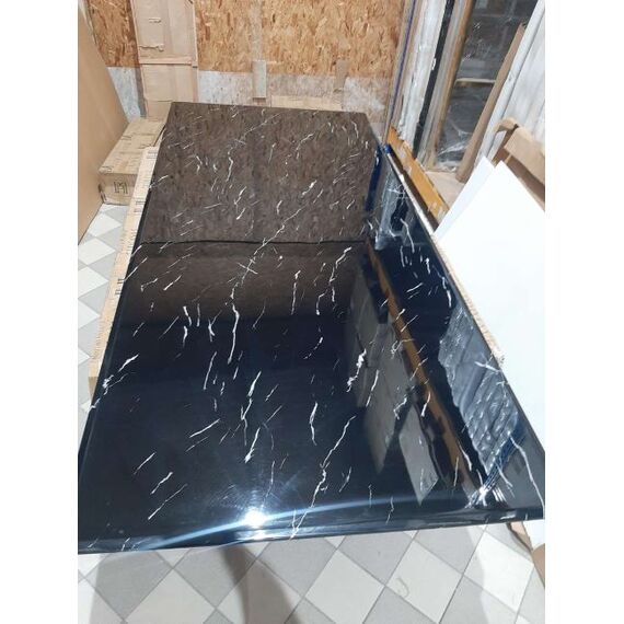 Exclusive glamor dining table, modern, with black marble, gold LV COLLECTION OUTLET