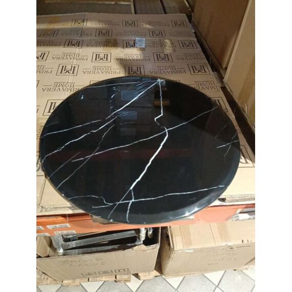 Stolik kawowy glamour MARCO GOLD, złoty z białym marmurem blatem OUTLET