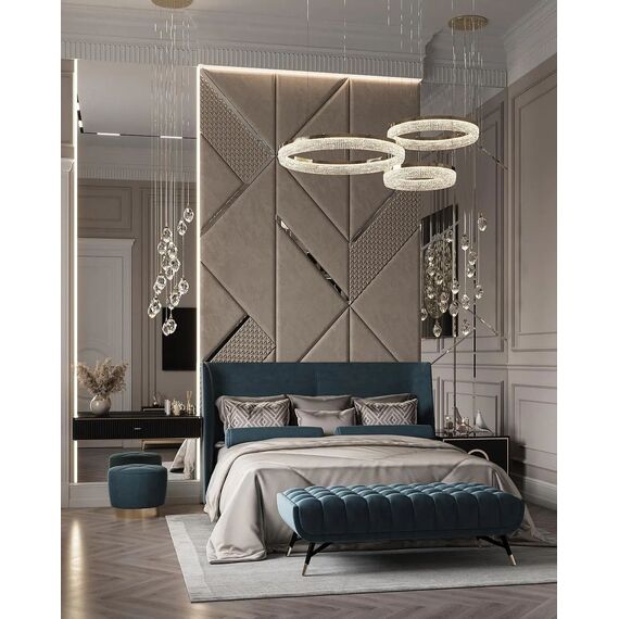 BELLINI crystal chandelier gold, designer, exclusive in a modern style, ring, hanging lamp