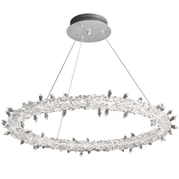 Glamor crystal round chandelier, silver ICE