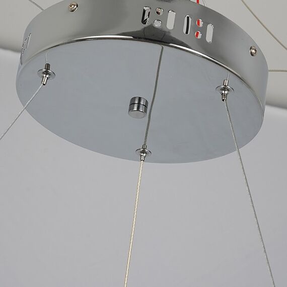 Glamor crystal round chandelier, silver ICE