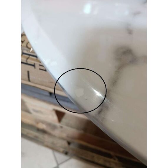 Stolik kawowy glamour MARCO GOLD, złoty z białym marmurem blatem OUTLET