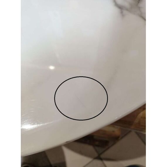 Stolik kawowy glamour MARCO GOLD, złoty z białym marmurem blatem OUTLET