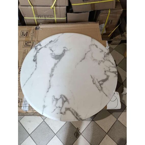 Stolik kawowy glamour MARCO GOLD, złoty z białym marmurem blatem OUTLET