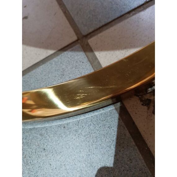 Stolik kawowy glamour MARCO GOLD, złoty z białym marmurem blatem OUTLET