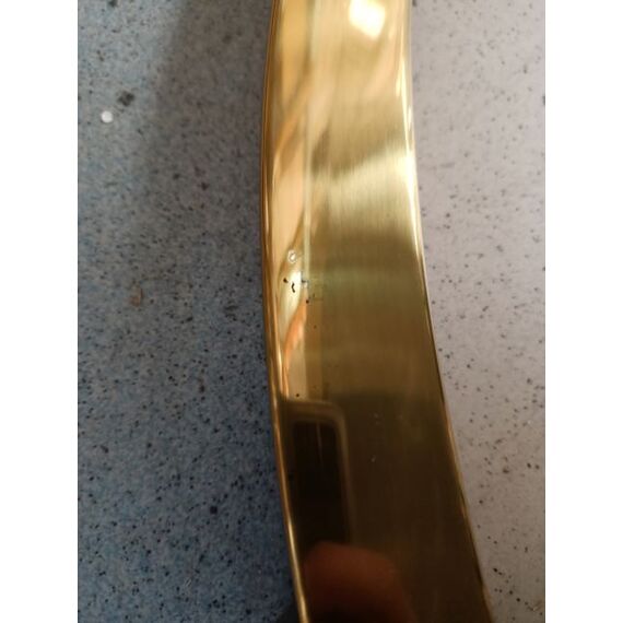 Stolik kawowy glamour MARCO GOLD, złoty z białym marmurem blatem OUTLET