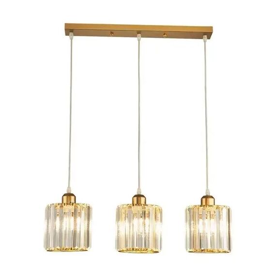 Crystal chandelier, glamor pendant lamp, oblong, gold, designer, exclusive, with glass shades, over the island STARS L