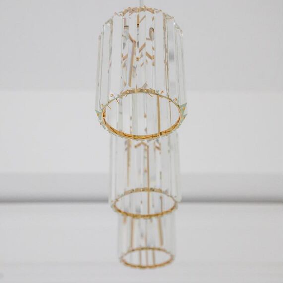 Crystal chandelier, glamor pendant lamp, oblong, gold, designer, exclusive, with glass shades, over the island STARS L