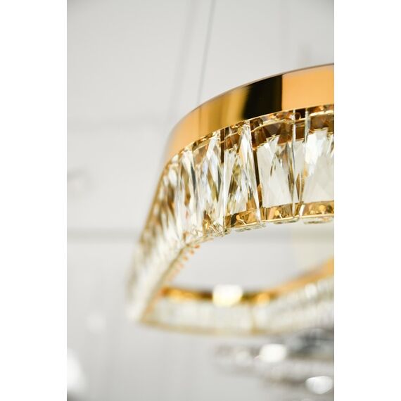 BELLINI crystal chandelier L 100 cm gold, designer, exclusive in a modern style, oblong, hanging lamp