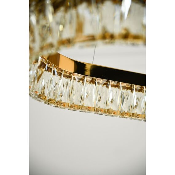 BELLINI crystal chandelier L 100 cm gold, designer, exclusive in a modern style, oblong, hanging lamp