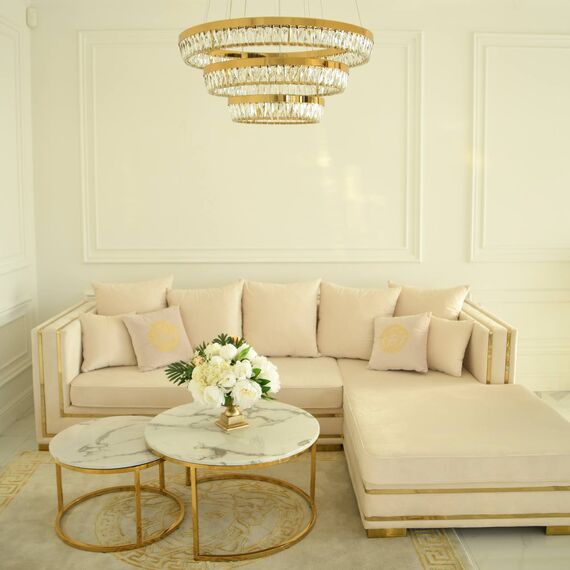 Crystal chandelier, gold, designer, exclusive in a modern style, ring, hanging lamp BELLINI XL