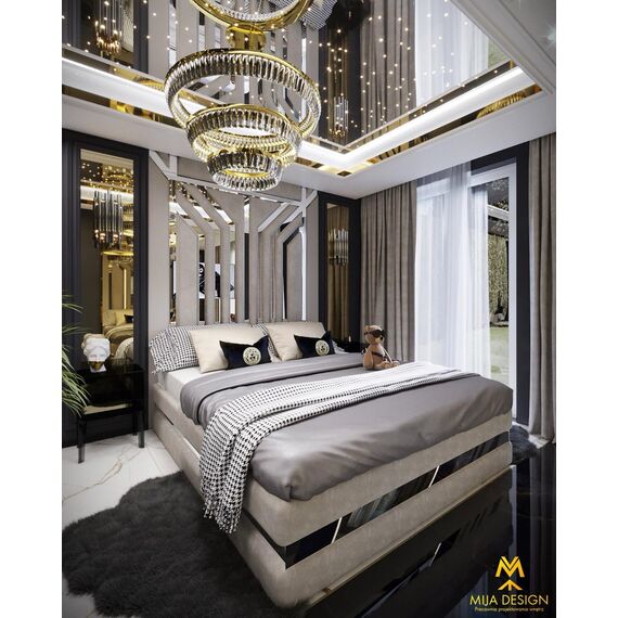 Crystal chandelier, gold, designer, exclusive in a modern style, ring, hanging lamp BELLINI XL