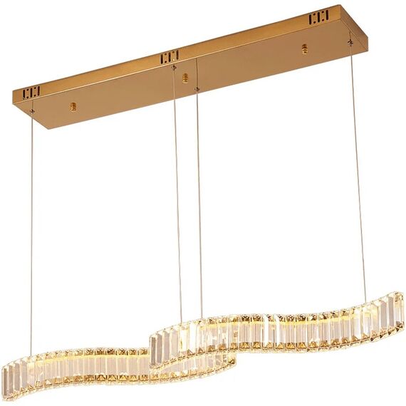 Żyrandol nowoczesny BLOOM, złoty, glamour, nad stół, nad wyspę, podłużny