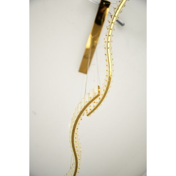 Żyrandol nowoczesny BLOOM, złoty, glamour, nad stół, nad wyspę, podłużny