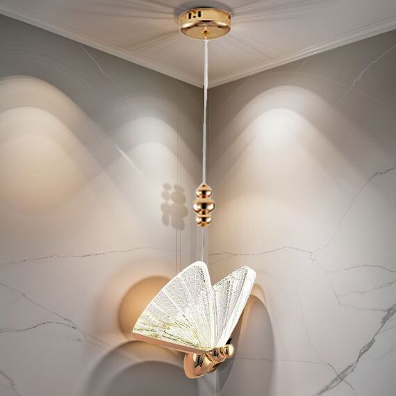 Modern chandelier MOTYL M, glamorous pendant lamp, gold, designer, exclusive, single
