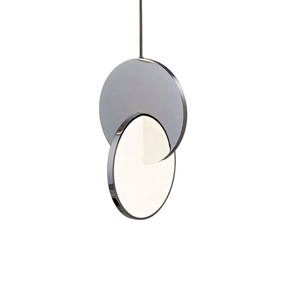 Modern chandelier PLANET, glamorous pendant lamp, silver, round, designer, exclusive, for the island