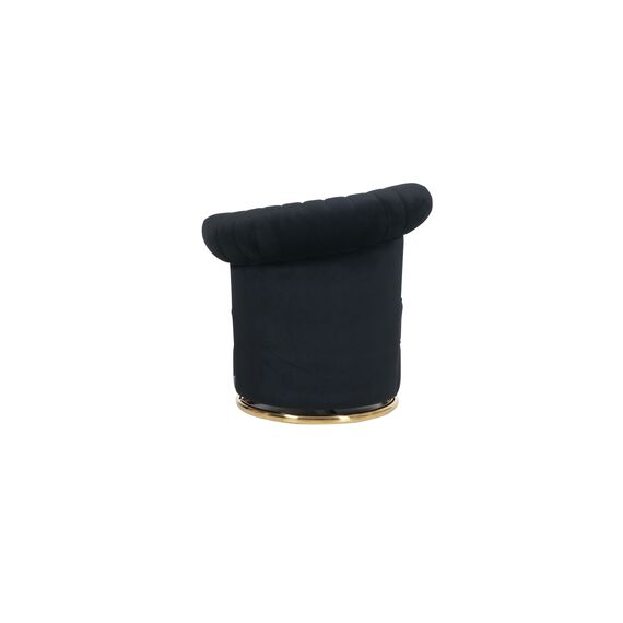 Designer Armchair, velvet, black, gold FLOWER