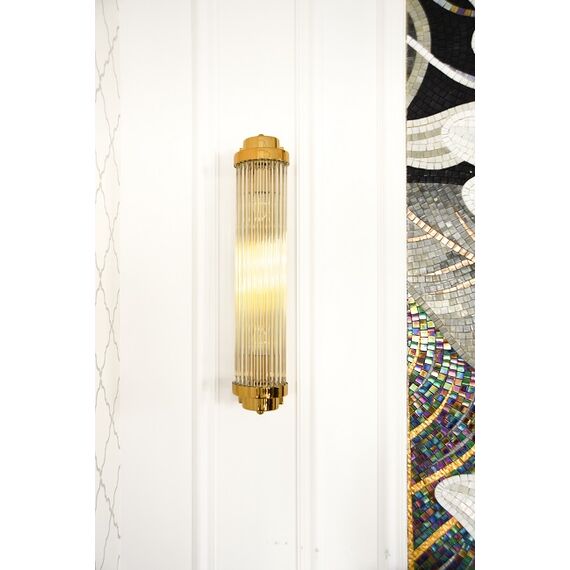 Crystal, gold, glamor, oblong wall lamp, designer wall lamp SOFIA