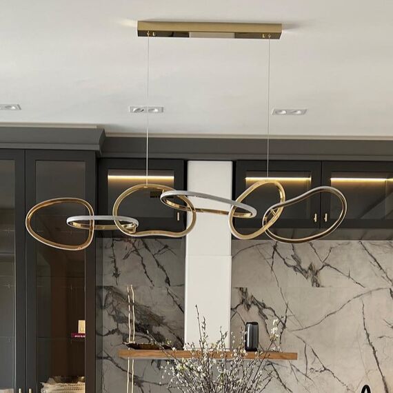 Lampa na stół do jadalni złota glamour GALASSIA