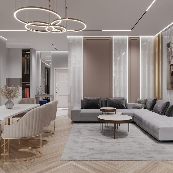 GALASSIA round, glossy, adjustable, modern, loft, gold, LED lamp, OUTLET