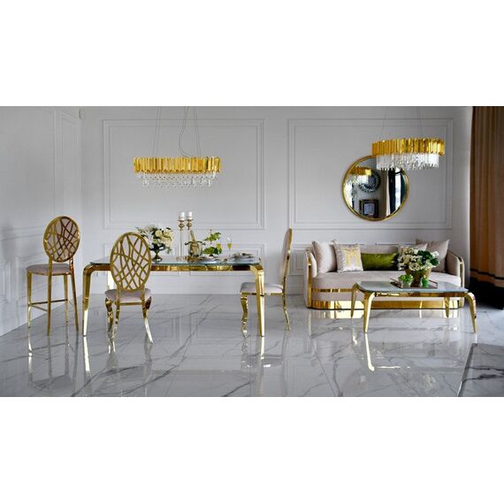 Glamorous coffee table, for the living room, modern, with glass top, gold ELITE OUTLET