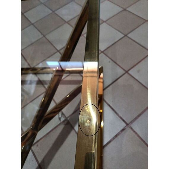 Coffee table glamor with a glass top, steel gold CONRAD OUTLET