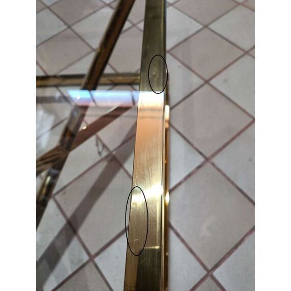 Coffee table glamor with a glass top, steel gold CONRAD OUTLET