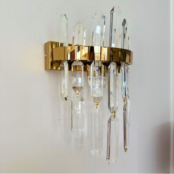 Crystal wall lamp, gold, glamour, designer wall lamp BULGARI OUTLET