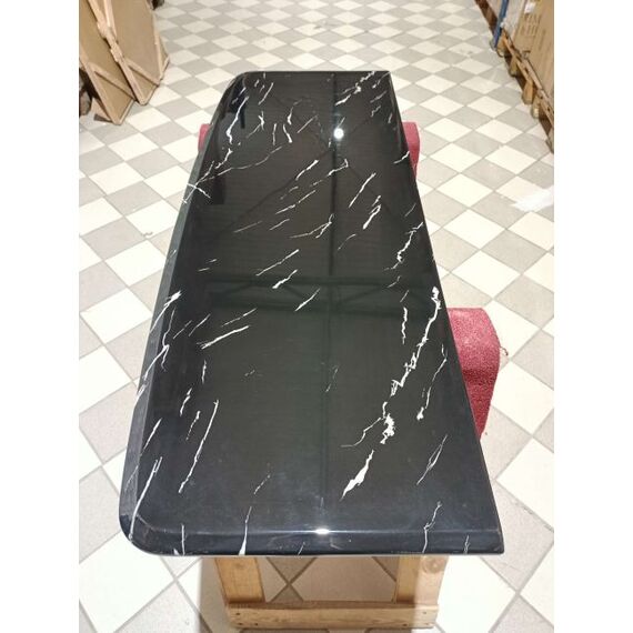 Glamor console in a modern style with a white marble top, silver ART DECO OUTLET