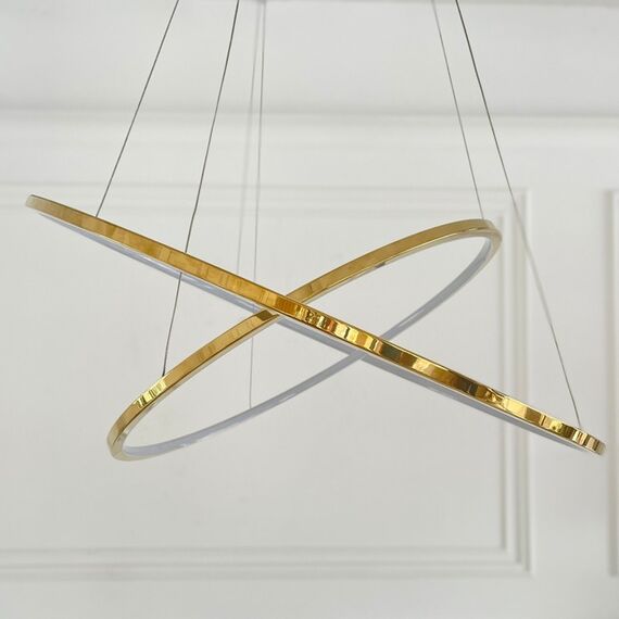 GALASSIA M round glossy ring led glamor lamp, adjustable, modern, loft for living room gold