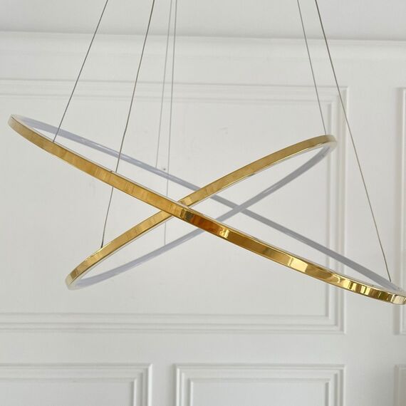 GALASSIA M round glossy ring led glamor lamp, adjustable, modern, loft for living room gold