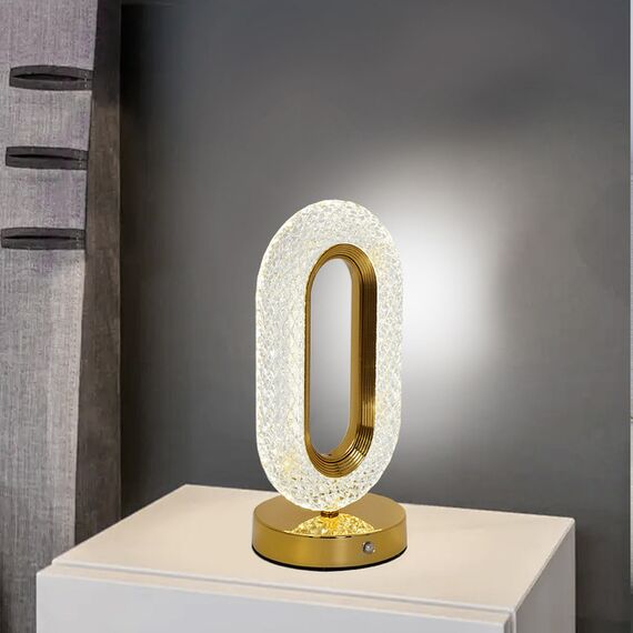 VALO crystal table lamp, gold, glamour night lamp, modern