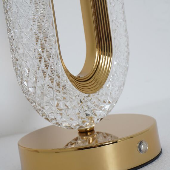 VALO crystal table lamp, gold, glamour night lamp, modern