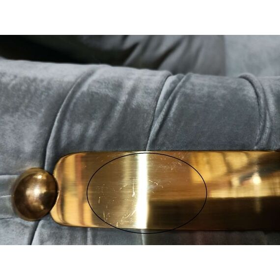 Luksusowa sofa złota 3 osobowa szara nowoczesna MADONNA OUTLET