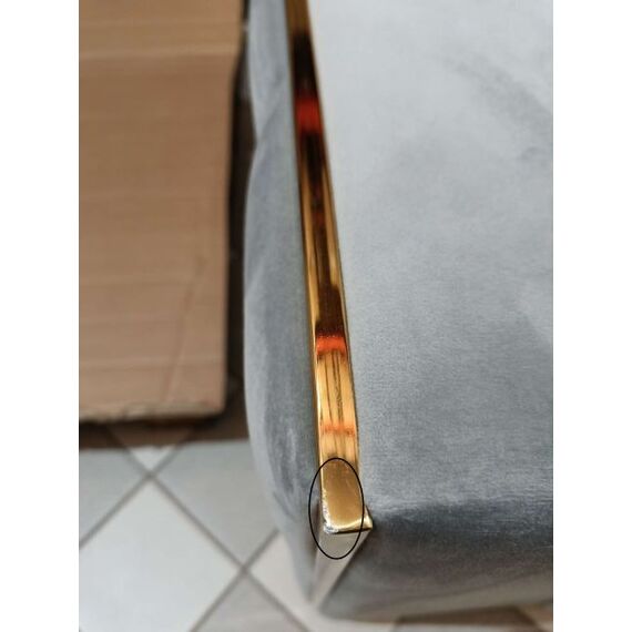 Modern glamorous sofa, 3-seater, upholstered, luxurious, gray gold EMPORIO OUTLET