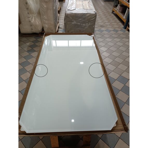 Stół glamour srebrny glamour z białym szklanym blatem, stalowy, nowoczesny, designerski ELITE OUTLET