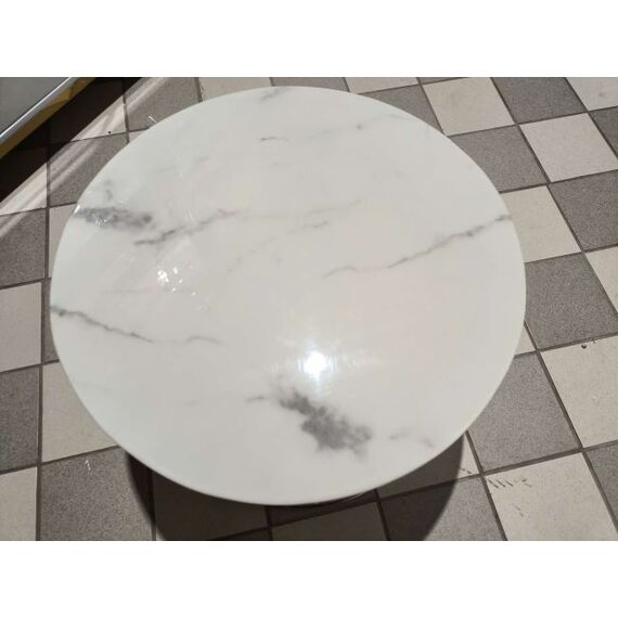 Coffee table MARCO SILVER modern, glamour with white stone top OUTLET