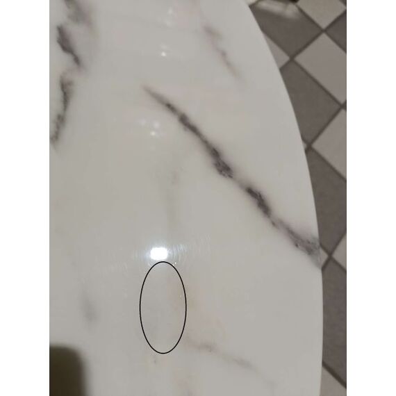 Coffee table MARCO SILVER modern, glamour with white stone top OUTLET