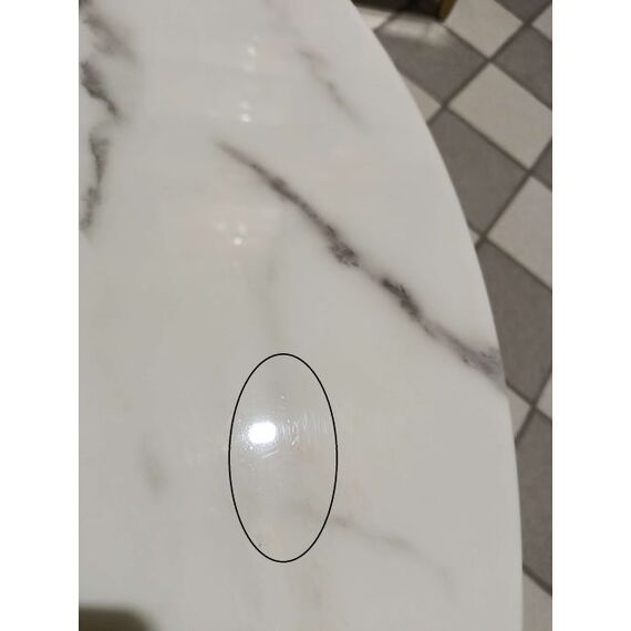 Coffee table MARCO SILVER modern, glamour with white stone top OUTLET