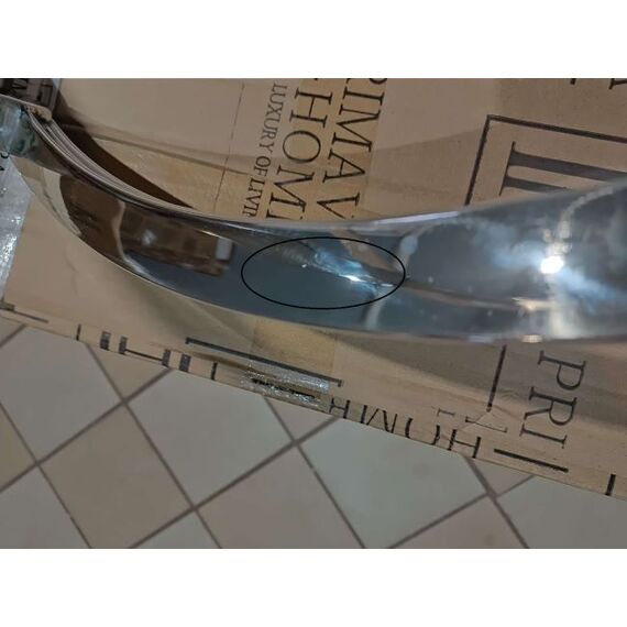 Coffee table MARCO SILVER modern, glamour with white stone top OUTLET