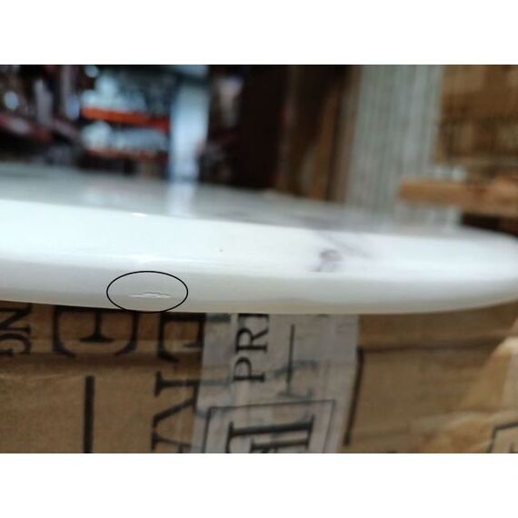 Stolik nocny glamour  z ekoskórą biały złoty HERMITAGE OUTLET