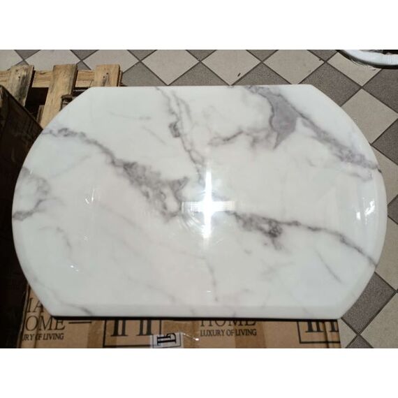 Stolik nocny glamour  z ekoskórą biały złoty HERMITAGE OUTLET