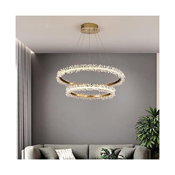 BRINA XL glamor crystal chandelier, gold, designer, exclusive in a modern style, two-story round hanging lamp