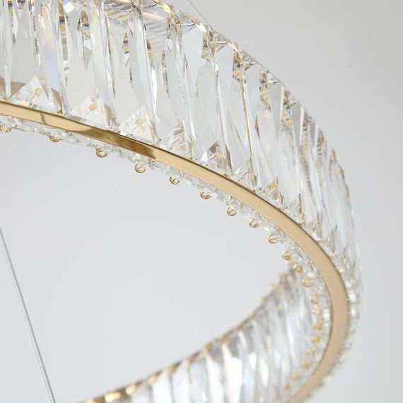CRYSTAL XL gold crystal chandelier, glamour, exclusive, modern three-level ring