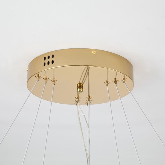 CRYSTAL XL gold crystal chandelier, glamour, exclusive, modern three-level ring