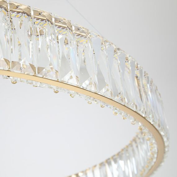 Żyrandol kryształowy CRYSTAL złoty, glamour, ekskluzywny, nowoczesny ring