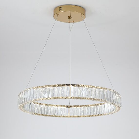 Żyrandol kryształowy CRYSTAL złoty, glamour, ekskluzywny, nowoczesny ring