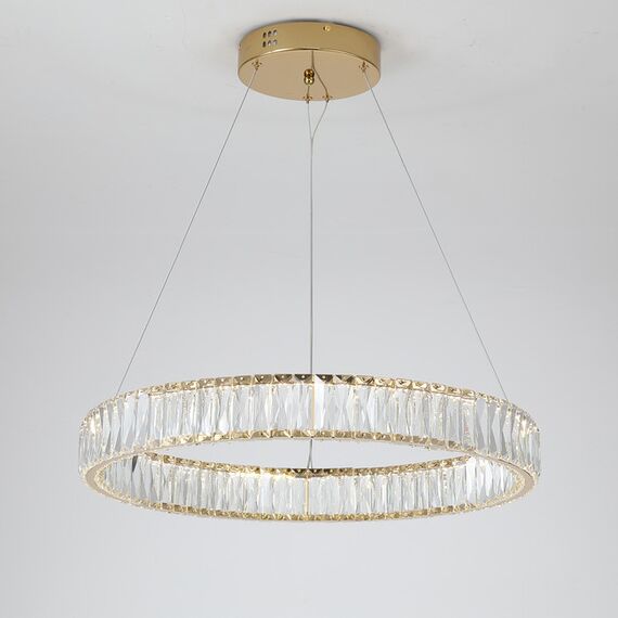 Żyrandol kryształowy CRYSTAL złoty, glamour, ekskluzywny, nowoczesny ring