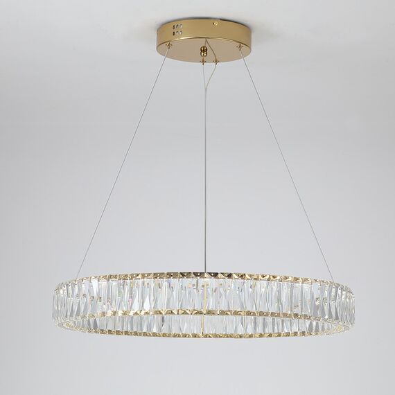 Żyrandol kryształowy CRYSTAL złoty, glamour, ekskluzywny, nowoczesny ring